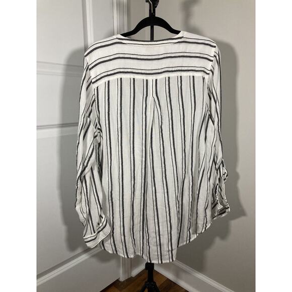 Lucky Brand Womens Size 1X Striped Long Sleeve Button Up Shirt - Picture 6 of 9
